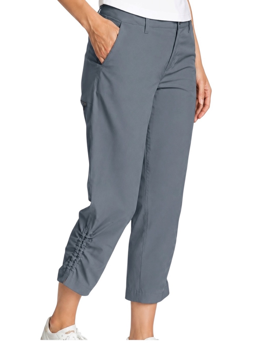 Eddie Bauer Gray Stretch‎ Ripstop Cargo Crop Pant Size 12 NWOT